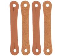 4pcs Drum Stick Control Clips Brown Pu Leather for Practice
