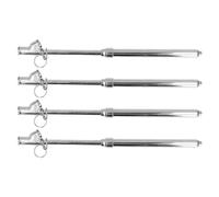 4PCS Dual Head Tire Pressure Gauge, Stainless Steel Mechanical Tire Pressure Measuring Tool with Straight and 30° Reverse Chuck for Truck Car SUV Bike 10-160PSI