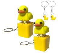 4Pcs Duck Keyring, Duckeys Duck Fidget Toy - Quacking Ducky Keychain with Colorful Lights, Duck Keyboard Clicker Fidget Toy, Duck Keyboard That Quacks, Duck Keyring for School Bag Office