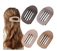 4PCS Duckbill Hair Clips for Women Flat Claw Hair Clips Round Casual Versatile Solid Colour Lay Down Claw Clamps Clip Simple Elegant for Thick Thin Long Short Hairs (G)