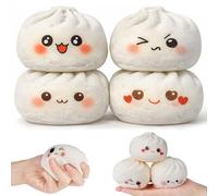 4PCS Dumpling Bao Squishy Toys, Squishy Mystery Dumplings Toys, Soft Squeeze Decompression Dough, Stretchy Sensory Anxiety Relief Fidget Toy for Kids and Adults