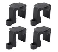 4pcs Durable Nylon Boat Bumper Clips for Easy Repositioning on 1 to 1.25 Inch Square Rails for Pontoon Boats (Black)