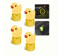 4Pcs Dust Caps for Car Tyres, Cute Duck Universal Fluorescent Car Tire Valve caps, Glow in the Dark for Cars SUV Motorbike Trucks Bicycle Interesting and Practical Tire Decoration (Golden)