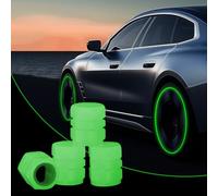 4PCs Dust Caps for Car Tyres,Glow in The Dark Valve Cap,Fluorescent Tire Valve Covers,Luminous Stem Caps,Fashion Tyre Stem Dust Cover,Glow Noctilucous Tire Air Cap Cover for Car,Bike,SUV (Green)