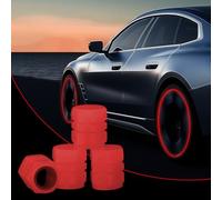 4PCs Dust Caps for Car Tyres,Glow in The Dark Valve Cap,Fluorescent Tire Valve Covers,Luminous Stem Caps,Fashion Tyre Stem Dust Cover,Glow Noctilucous Tire Air Cap Cover for Car,Bike,SUV (Red)