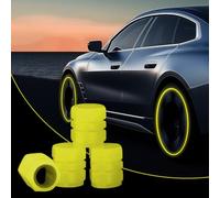 4PCs Dust Caps for Car Tyres,Glow in The Dark Valve Cap,Fluorescent Tire Valve Covers,Luminous Stem Caps,Fashion Tyre Stem Dust Cover,Glow Noctilucous Tire Air Cap Cover for Car,Bike,SUV (Yellow)