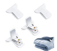 4Pcs duvet clips - strong hold duvet pins - prevents comforter from shifting inside duvet cover - padded quilt clips - bedding accessories - quick installation - ideal for home beauty salons (white)