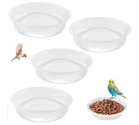 4Pcs EAP Replacement Wild Bird Seed Feeder Bowl or Water Dish, Clear Plastic,Fit Most Feeding Station Stands Garden Decoration