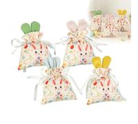 4Pcs Easter Bunny Bag for Kids, Cute Cloth Easter Bunny Bags, Reusable Easter Bags With Rabbit Partten, Gift Bags for Home Decor, Kids Party Picnic Supplies, Easters Gifts for Kids (A1)