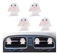4Pcs Easter Bunny Cute Rabbit Car Vent Air Freshener Clips,Car Air Conditioner Clip,Auto Vent Decoration Accessories,Automotive Interior Decoration Gifts for Men/Women (Style 2)