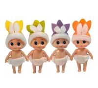 4Pcs Easter Mini Bunny Rabbit Baby Elf Toys for Kids,Easter Bunny Elf Accessory Tiny Elf Novelty Rabbit Toys for Girls Boys,Little Rabbit Bunny Baby Elves Dolls for Easter Gifts Stocking Stuffers