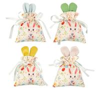 4pcs Easter Rabbit Ear Bag Candy Bag Cute Rabbit Bundle Bag Easter Egg Biscuit Chocolate Snack Packaging Bag