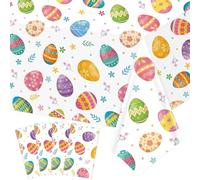 4Pcs Easter Tablecloth Bunny Eggs Table Cloth Colorful Eggs Table Cover Picnic Spring Floral Tablecloth Easter Party Decorations Spring Party Supplies Holiday Birthday Decorations 86 x 51 Inch