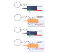 4PCS Easy Carry Tire Depth Gauge 0-20mm Small Keychain Design Car Motorcycle Truck Maintenance Truck Tire Tread Depth Checker Measuring Tool