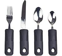 4pcs Easy Grip Cutlery,Extra Wide Handles Disability Dining Aids,with Knife Fork and Spoon,for Elderly Disabled Arthritis Tremors Sufferers