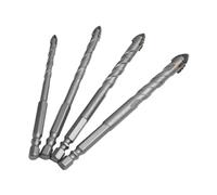 4pcs Eccentric Drill Bit Set for Glass Tile, Triangle Carbide Drill Bits 6/8/10/12mm for Rock Slab Punching, Compatible with Water Drill