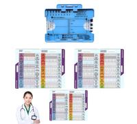4PCS Ecg Ruler, Ecg Monitors for Home Use Transparent Ekg Pocket Card Measuring Tool Pocket Sized for Students Paramedics Nurses & Doctors