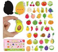 4Pcs Educational Decorative Magnetic Stickers, Letter and Number Fridge Magnet, Soft Magnetic Refrigerator Magnets, Cute Refrigerator Magnets with Convenient Case for Whiteboard(Fruit&Veg)