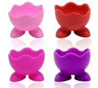 4pcs Egg Cups, Funny Egg Cups, Cute and Multifunctional Boiled Egg Holder, for Restaurants, Cafes, Kitchen and Other Places(Purple, Pink, Red, and Rose Red)