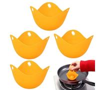 4pcs Egg Poacher Cups,Silicone Poached Eggs Maker,Pan Poaching Microwave Poachers Moulds,New Cooker Portable Boiled Poachies Cup,Easy-Release Shaper Mould Yolk Sieve,for Kitchen Induction Steamer
