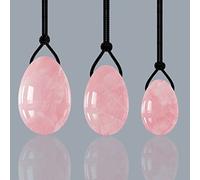 4pcs Egg Set Natural Nephrite Jade Massager ，Rose Quartz Jade Natural Stone for Women Muscle Tightening Drilled Massage Stone，for All Levels of Users Use Yoni Massage Exercise Tools,Massager
