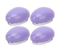 4PCS Egg Shape Combs, Round Handle Dry and Wet Hair Brush Wheat Straw Massage Comb for Curly Long Thick Hair