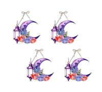 4PCS Eid Festival Hanging Sign Front Door Festival Decorative Door Hanging Decoration For Home Decoration Eid Decorations