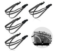 4PCS Elastic Bike Strap with Double Hooks Flat Bungee Bike Lock For Motorcycle Luggage And Bike Rack Securing, Durable Flat Bungee Straps Elastic Cord Rope For Outdoor Travel Camping And Transpor