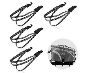 4PCS Elastic Bike Strap with Double Hooks Flat Bungee Bike Lock For Motorcycle Luggage And Bike Rack Securing, Durable Flat Bungee Straps Elastic Cord Rope For Outdoor Travel Camping And Transpor