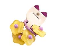 4pcs Elastic Hair Rope, Jelly Flower Decor High Elasticity Soft Thin Circle Design, for Girl Kids Daily Use School Ponytail Hair Bands Gift Yellow