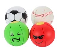 4pcs Elastic Press Ball Dog for Interactive Training Wear Resistant | Plastic Build, Transforms into Saucer Shape, Suitable for Dogs, Small Size, Chew Play and Outdoor Use