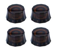 4PCS Electric Guitar Knobs - Volume & Tone Control Top Hat Knobs for PRS Guitars - Lampshade Shape Musical Instrument Parts(Dark Brown)