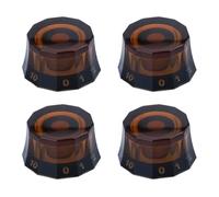 4PCS Electric Guitar Knobs - Volume & Tone Control Top Hat Knobs for PRS Guitars - Lampshade Shape Musical Instrument Parts(Light Brown)