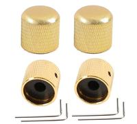 4pcs Electric Guitar Knobs With Hole Metal Flat Top Control Volume Tone Converter Knob With Wrench For Bass Guitar Guitar Parts