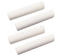 4Pcs Electric Guitar Nut for 6 String, 43mm Guitar Nut Pre-Slotted Flat Bottom Compatible with Guitars(White)