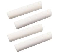 4Pcs Electric Guitar Nut for 6 String, 43mm Guitar Nut Pre-Slotted Flat Bottom Compatible with Guitars(White)