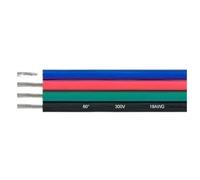 4pcs Electrical Wire Strip Extension Cables 4 Core Flat For Connector Cabinet Lighting(5m,22 AWG)