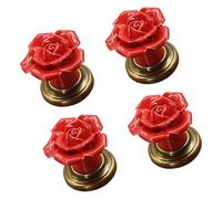 4Pcs Elegant Florals Ceramics Cabinets Knobs with Zines Alloy Screws for Furniture Wardrobe Dresser Drawer Handles Use Furniture Handles