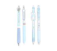4PCS Elegant Gel Inks Pen Retractable with Clip 0.5MM Black Inks Quick Dry School Supplies Quick Action Set