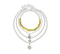 4PCS Elegant Necklace Set Adjustable Layering Chains Neckchain Gravels Bead Jewelry For Women Daily Wear And Parties Nature Inspired Layering Jewelry Gift Set