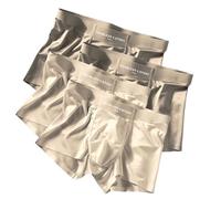 4pcs Elegant Silk Men's Ice Silky Underwear Mulberry Silk Men's Boxer Briefs, Seamless Comfort(A/4pack,XL)
