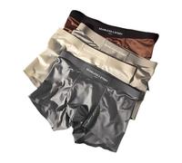 4pcs Elegant Silk Men's Ice Silky Underwear Mulberry Silk Men's Boxer Briefs, Seamless Comfort(F/4pack,XL)