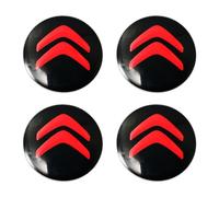 4pcs Emblem Badge Sticker for Citroen C1 3 6 BX CX C4 Cactus,56mm Car Wheel Hub Centre Caps Cover Sticker 3D Car Logo Protective Sticker Wheel Trims,BlackRed