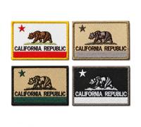 4PCS Embroidered California Republic Patches Hook and Loop for Hats Bags | Give caps, packs, jackets, and vests an iconic bear look with 4 colorways made for outdoor gear, travel, and daily carry.
