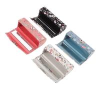 4pcs Embroidered Lipstick Case Cloth Storage Box for Makeup | Floral Stitched Finish, Compact Tabletop Organiser, Suitable for Lipstick and Sample Vials, Pre-packaged Set