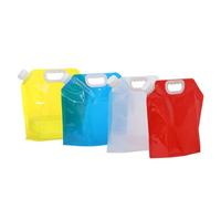 4pcs Emergency Water Pouch 5l Folding Pe Bag with Handle for Hiking