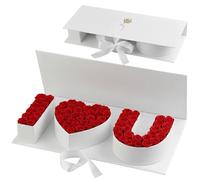 4PCS Empty I Love You Box Valentines Boxes - Letter Fillable Gift Box Valentine Flower Arrangements Chocolate Gifts Packaging for Mother's Day Wedding (White)