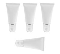 4pcs Empty Refillable Cosmetic Tube Pump, 50ml White Plastic Duckbill | Airless Vacuum Output, Ergonomic Nozzle, for Lotion and Serum Travel Refills, Stable Flow Preserves Active Ingredients