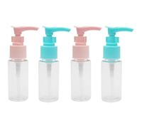 4pcs Empty Small Pump Bottle Cosmetic Pump Dispenser with Graduated For Home Travel Bathroom Kitchen Liquid Foam Soap Container 40ml Pink+Blue