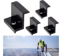 4Pcs End Clamp Set for PV Solar Panel Mounting, Aluminum Alloy Construction for Various Roof Applications (40mm)